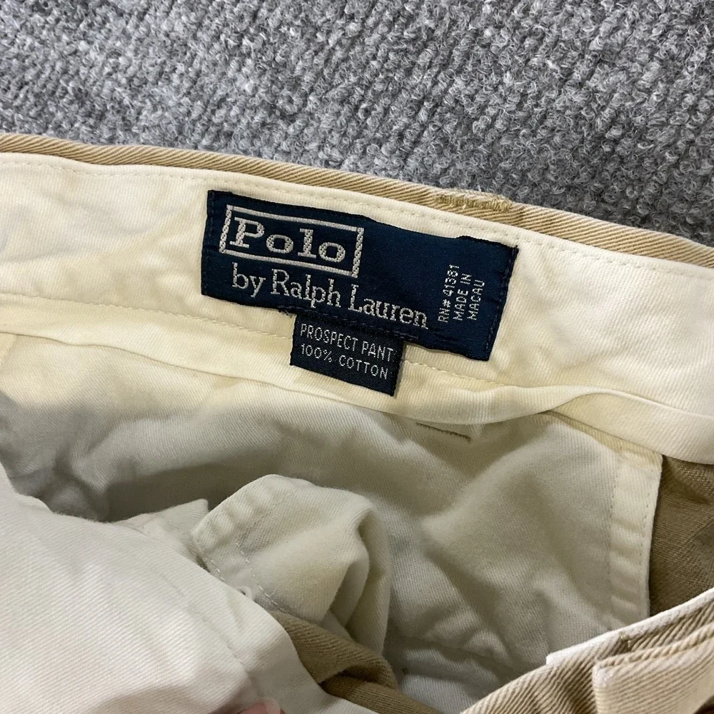 Polo Ralph Lauren Prospect Pants Mens 38x32 Khaki Chino Classic Fit Cotton Tan
